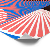 Poster Cercles du milieu du siècle, rayures, tuiles vinta (Coin)