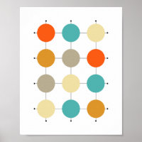 Cercles en bronze à crème turquoise orange sur gri