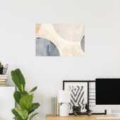 Poster Cercles en gris et beige avec espace copie (Bureau à domicile)
