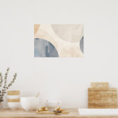 Poster Cercles en gris et beige avec espace copie (Cuisine)