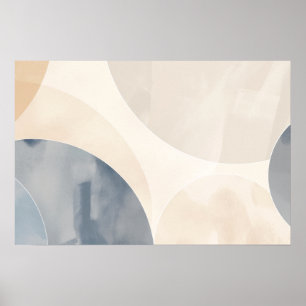 Poster Cercles en gris et beige avec espace copie
