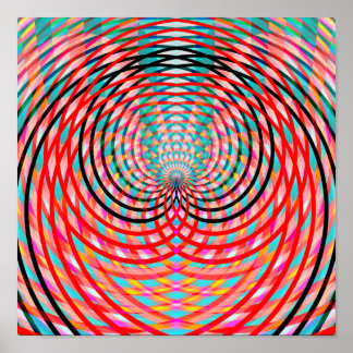 Poster Cercles Entrelacés Psychedéliques