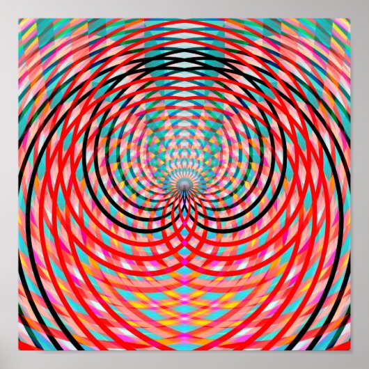 Poster Cercles Entrelacés Psychedéliques (Devant)
