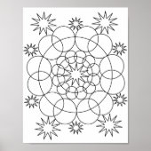 Poster - Cercles et étoiles Mandala to Color (Devant)
