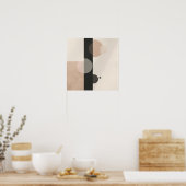 Poster Cercles et lignes minimaux modernes dans des tons  (Cuisine)
