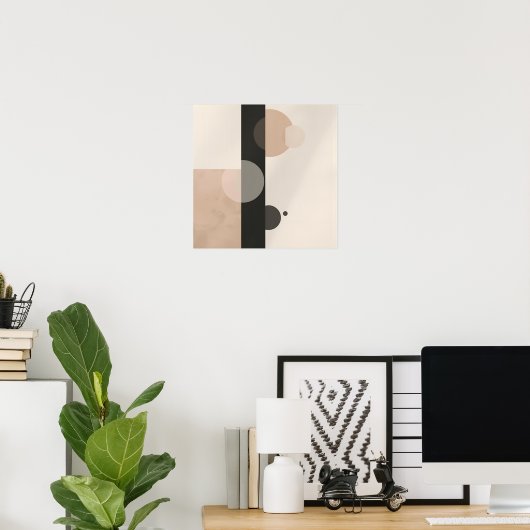 Poster Cercles et lignes minimaux modernes dans des tons  (Bureau à domicile)