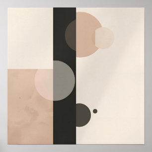 Poster Cercles et lignes minimaux modernes dans des tons
