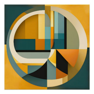 Poster Cercles et rectangles d'abstraction géométriques r