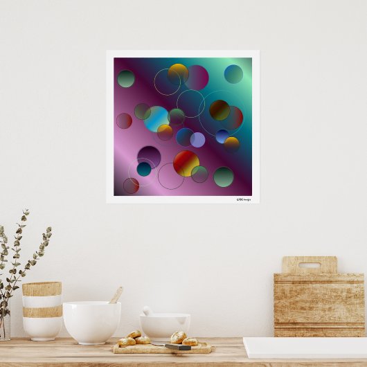 Poster Cercles flottants (Cuisine)