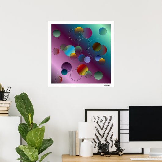 Poster Cercles flottants (Bureau à domicile)