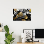 Poster Cercles géométriques modernes en or et argent (Bureau à domicile)