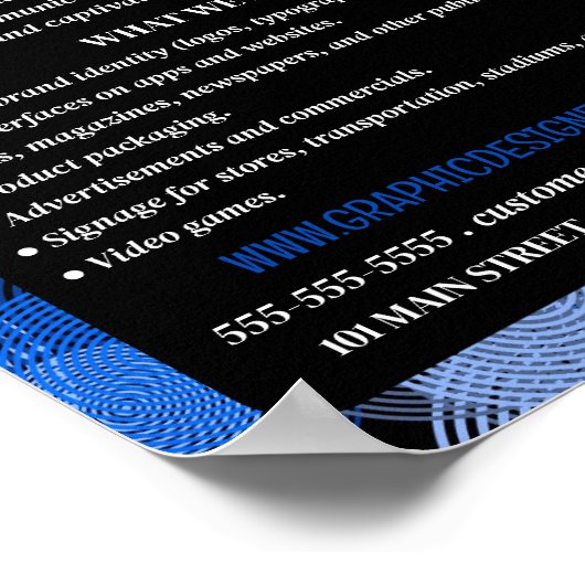 Poster Cercles Graphiques Bleus, Graphic Designer publici (Coin)