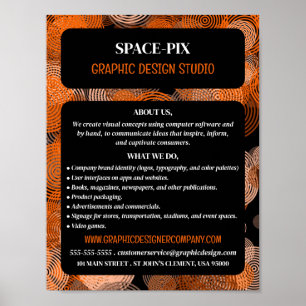 Poster Cercles Graphiques Orange, Graphic Designer Advert