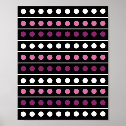 Poster Cercles Grilles blanc rose violet noir Arrière - p (Devant)