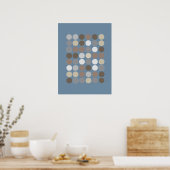 Poster Cercles gris et Brown avec Motif bleu ardoise Mode (Cuisine)