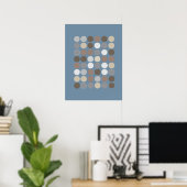 Poster Cercles gris et Brown avec Motif bleu ardoise Mode (Bureau à domicile)