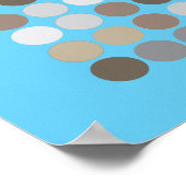 Poster Cercles gris et Brown Bleu Motif moderne Abstrait (Coin)