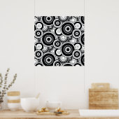 Poster Cercles noirs et blancs (Cuisine)