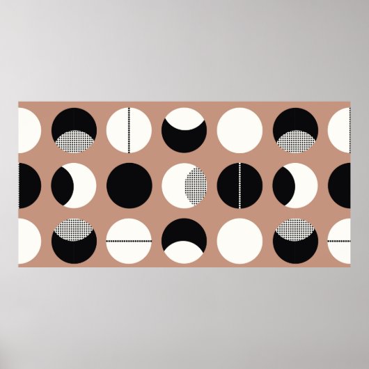 Poster Cercles noirs et blancs motif sans soudure (Devant)