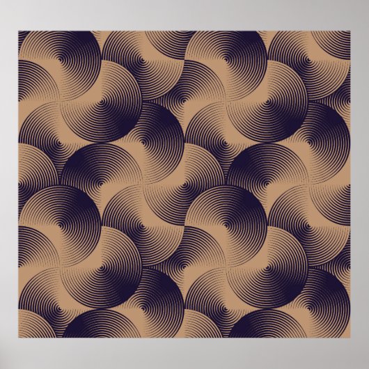 Poster Cercles Optiques Illusion : Géométrique sans joint (Devant)