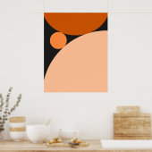 Poster Cercles Orange et Pêche Abstraits (Cuisine)