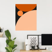 Poster Cercles Orange et Pêche Abstraits (Bureau à domicile)