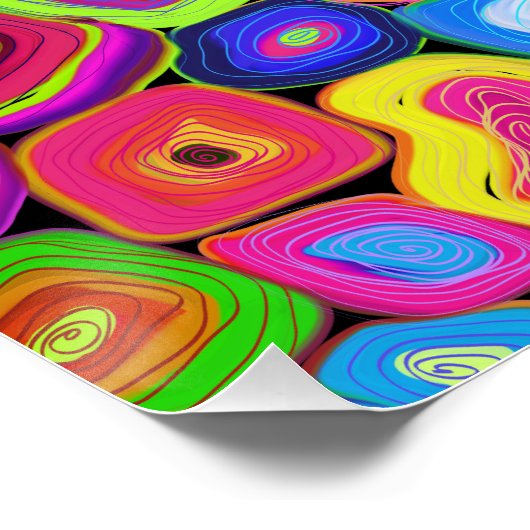 Poster Cercles peints d'huile Abstraite funky (Coin)