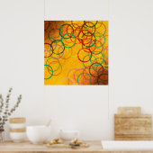 Poster Cercles peinture Abstraite - (Cuisine)