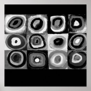 Poster Cercles Poster-Monochrome-Kandinsky-Concentré