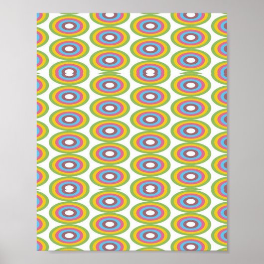 Poster Cercles rétro motif (Devant)