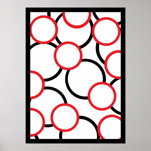 Poster Cercles rouges et noirs (Devant)