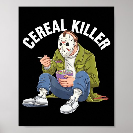 Poster Cereal Killer Funny Halloween Horror Movie Masked (Devant)