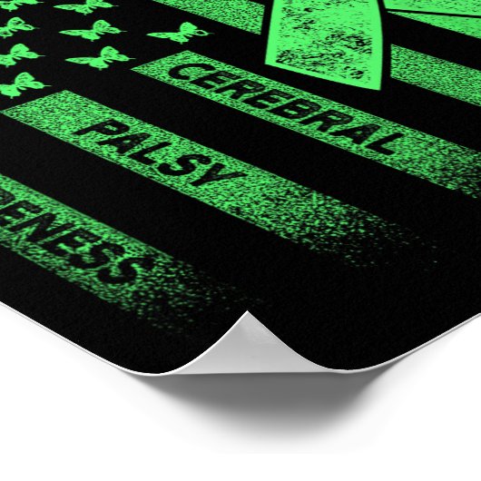 Poster Cérébral Palsy Cp Sensibilisation Usa Drapeau Guer (Coin)