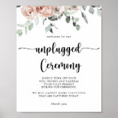 Poster Cérémonie classique Dusty Rose florale débranchée (Devant)