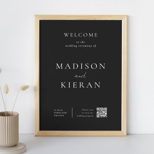 Poster Cérémonie de bienvenue du mariage Code QR