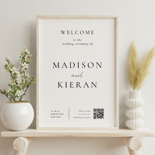 Poster Cérémonie de bienvenue du mariage Code QR