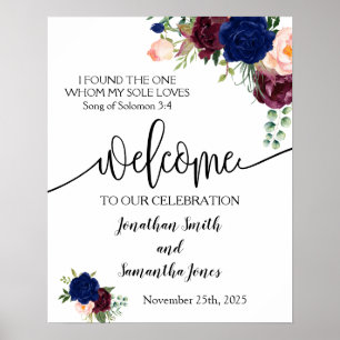 Poster Cérémonie de bienvenue mariage marine bordeaux sig
