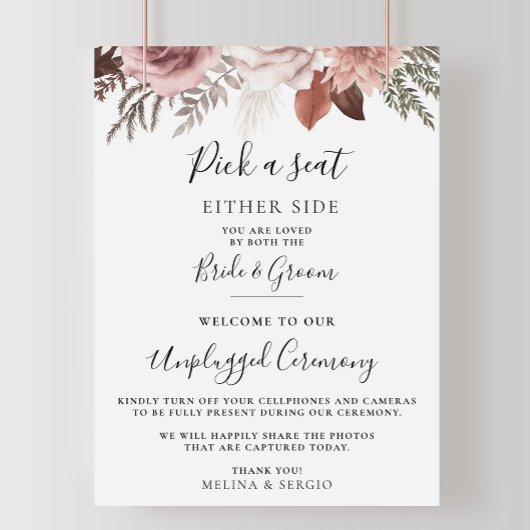 Poster Cérémonie de débranchement du Mariage Floral Rusti