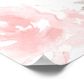 Poster Cérémonie de débranchement Rose d'aquarelle rose V (Coin)