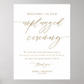 Poster Cérémonie de Mariage de 18x24 po Gold Rustic débra (Devant)