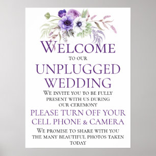 Poster Cérémonie de Mariage de lavande violette florale d