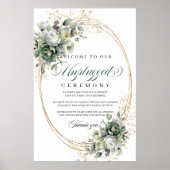 Poster Cérémonie de mariage débranchée au feuillage vert  (Devant)