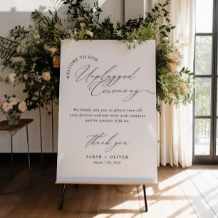 Poster Cérémonie de mariage débranchée au script moderne 