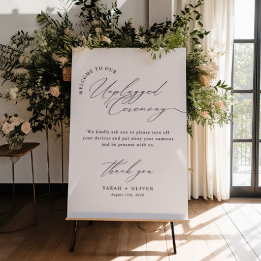 Poster Cérémonie de mariage débranchée au script moderne