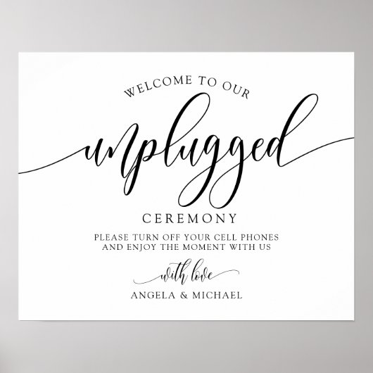 Poster Cérémonie de mariage débranchée - Calligraphie noi (Devant)