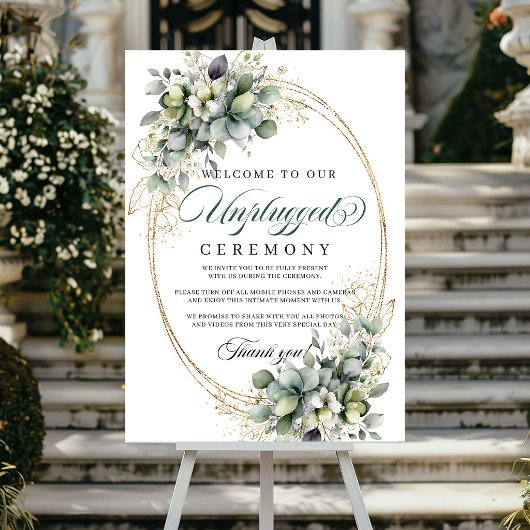 Poster Cérémonie de mariage débranchée dans une verdure p