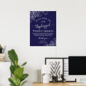 Poster Cérémonie de Mariage débranchée de la Navy Blue & (Bureau à domicile)