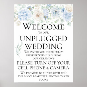 Poster Cérémonie de Mariage débranchée des Roses bleus vi