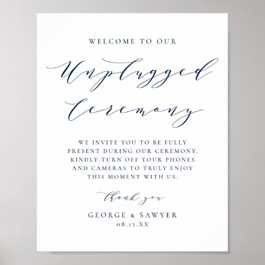 Poster Cérémonie de Mariage débranchée du script minimali (Devant)