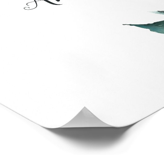 Poster Cérémonie de Mariage du Foliage Abondante Sièges (Coin)